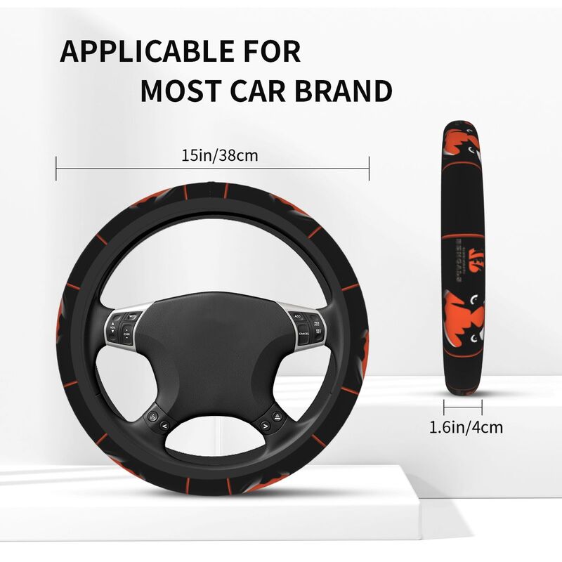 Cincinnati Bengals Printed elastic steering wheel cover car steering wheel protective cover