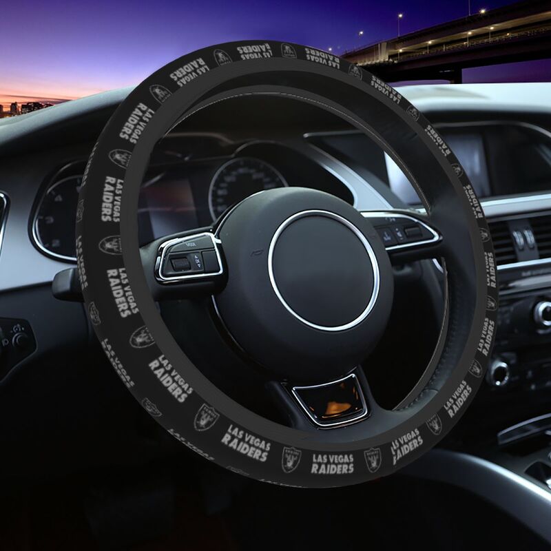 Las Vegas Raiders Printed elastic steering wheel cover anti slip breathable