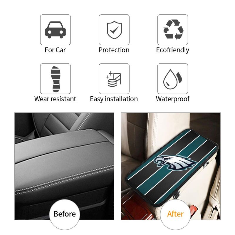 Philadelphia Eagles1 Printed car center armrest box pad anti slip pad