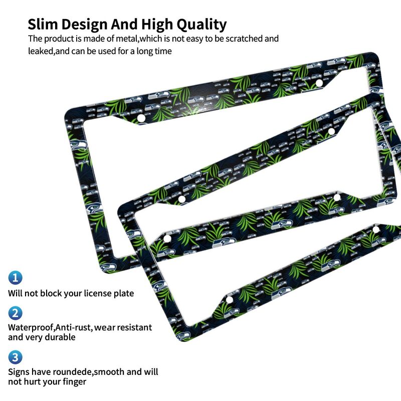 Seattle Seahawks Print Car license plate frame four hole license plate holder (one pair)