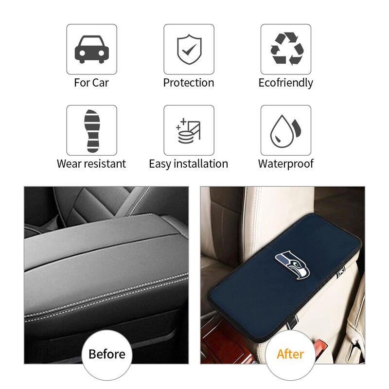 Seattle Seahawks Printed car armrest box pad elbow protection pad