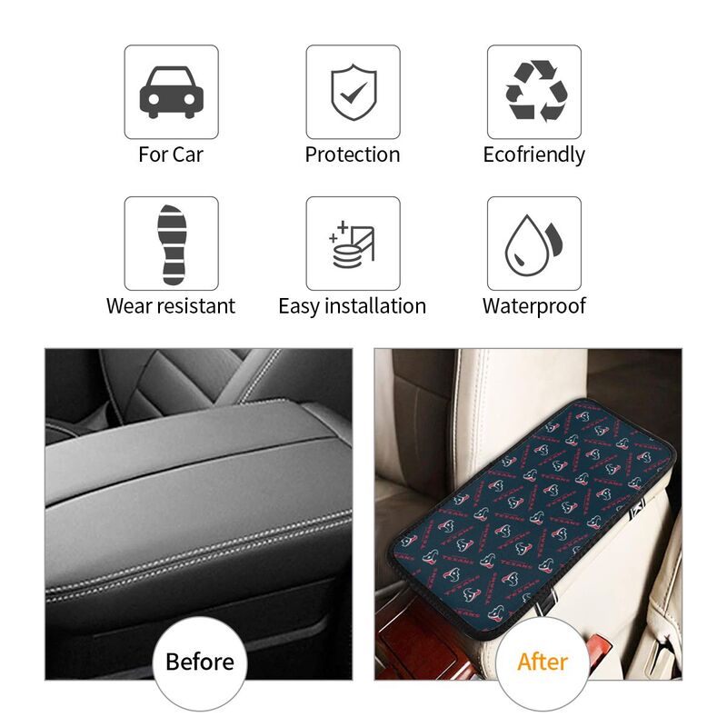 Houston Texans Printed armrest protective cover car armrest box cushion