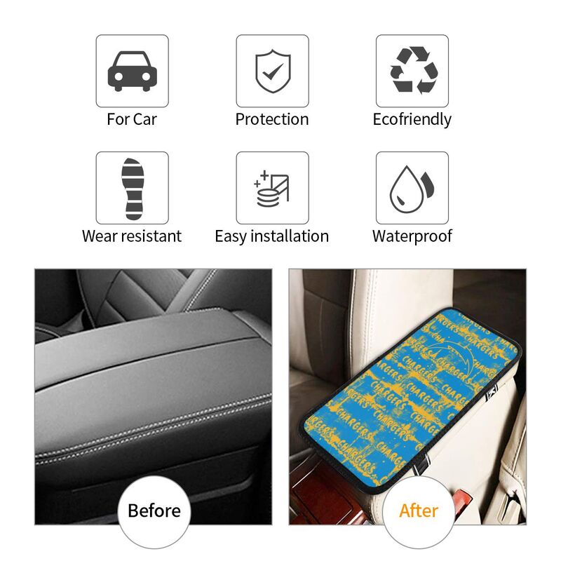 San Diego Chargers print Car armrest box protective cover car center console armrest pad