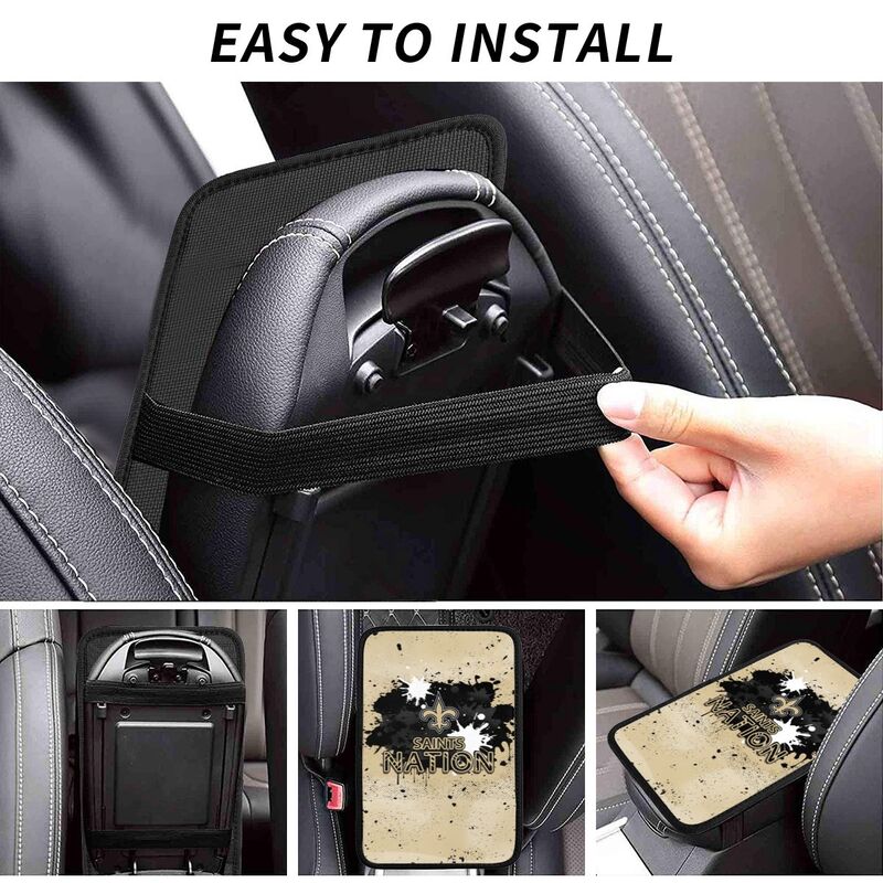 New Orleans Saints print car center console armrest pad Car armrest box protective cover