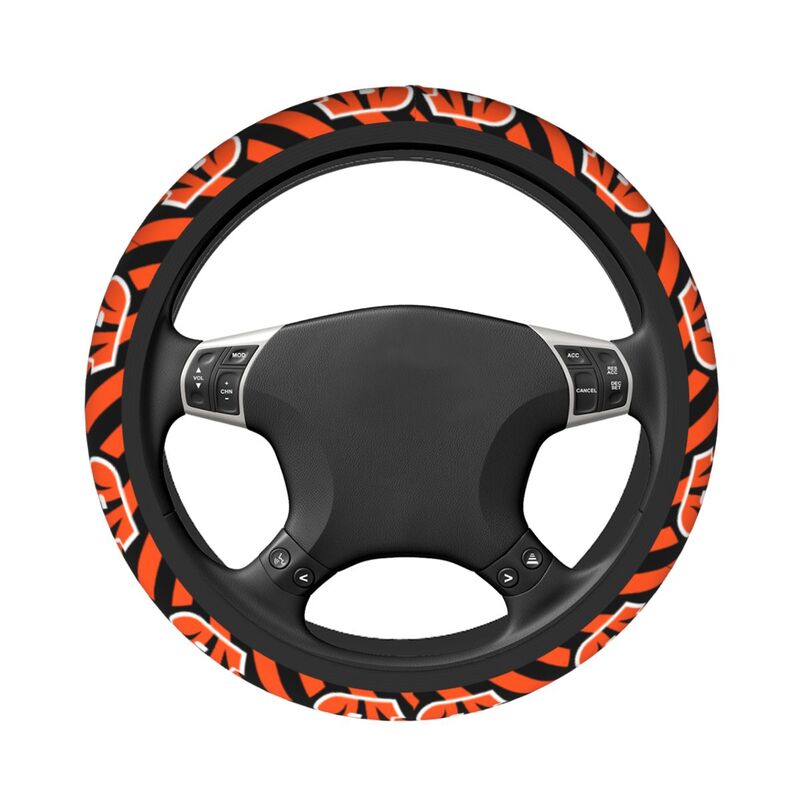 Cincinnati Bengals Printed breathable elastic steering wheel protective cover
