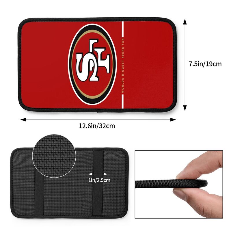 Car armrest box pad San Francisco 49ers Printed central armrest box pad anti slip pad