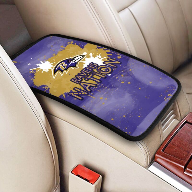 Baltimore Ravens print car center console armrest pad Car armrest box protective cover