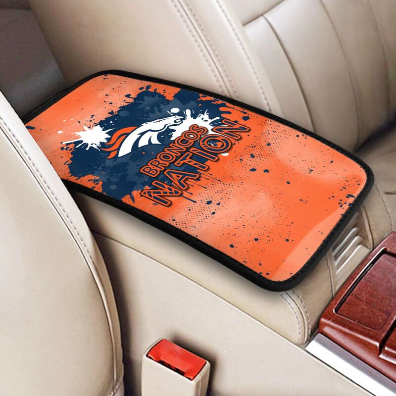 Denver Broncos print car center console armrest pad Car armrest box protective cover