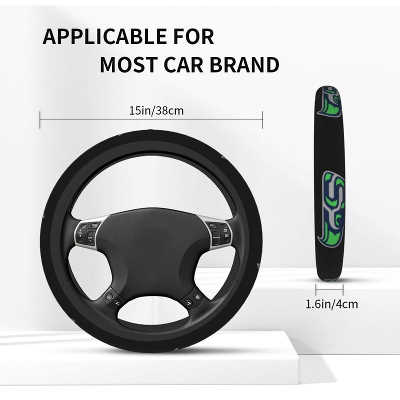 Seattle Seahawks 3 Printed car anti-skid cover elastic steering wheel cover