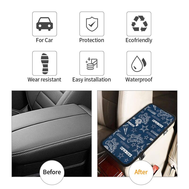 Car armrest box pad Dallas Cowboys Printed central armrest box cushion protective pad