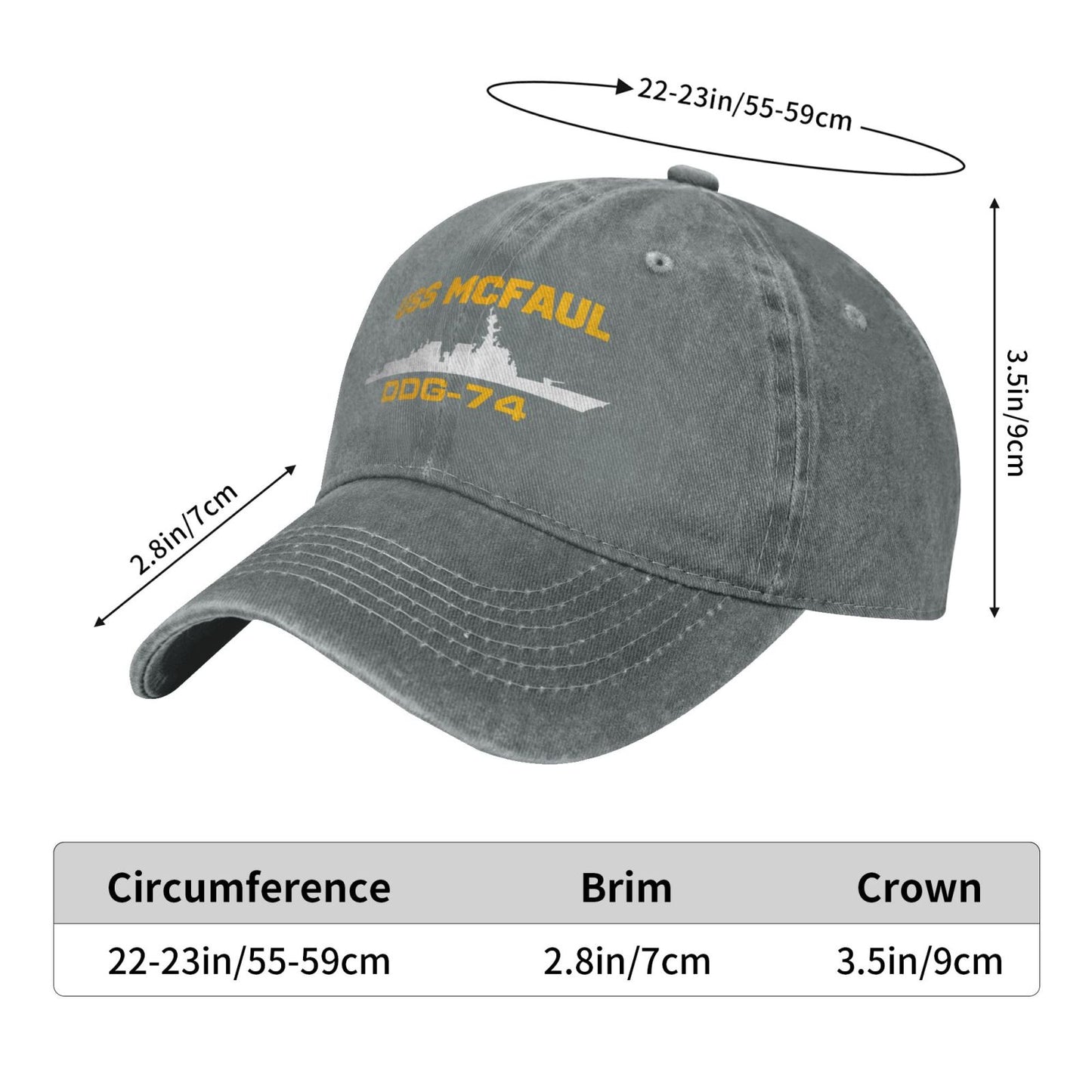 USS McFaul (DDG-74) Printed unisex baseball cap adjustable cap veteran gift