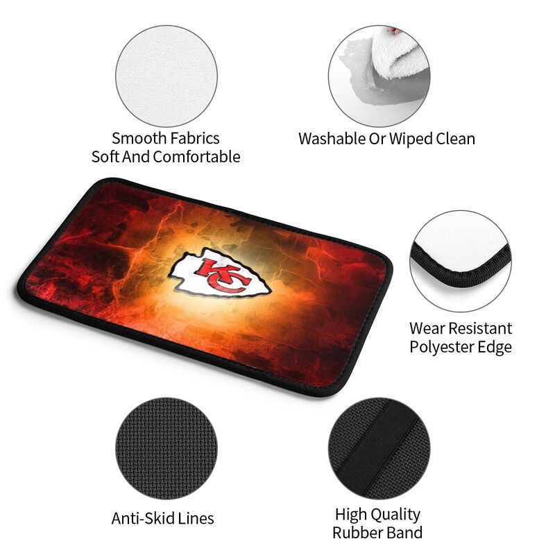Kansas City Chiefs Printed car armrest box pad anti-abrasion pad