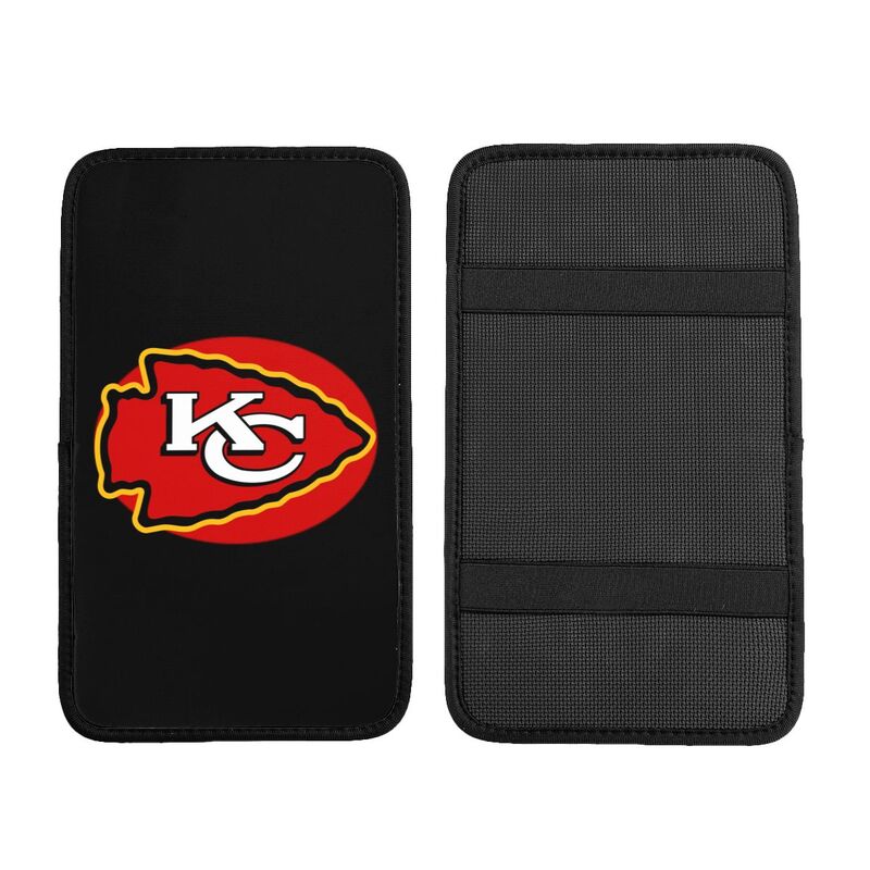 Car armrest box pad Kansas City Chiefs 4 Printed central armrest box cushion protective pad