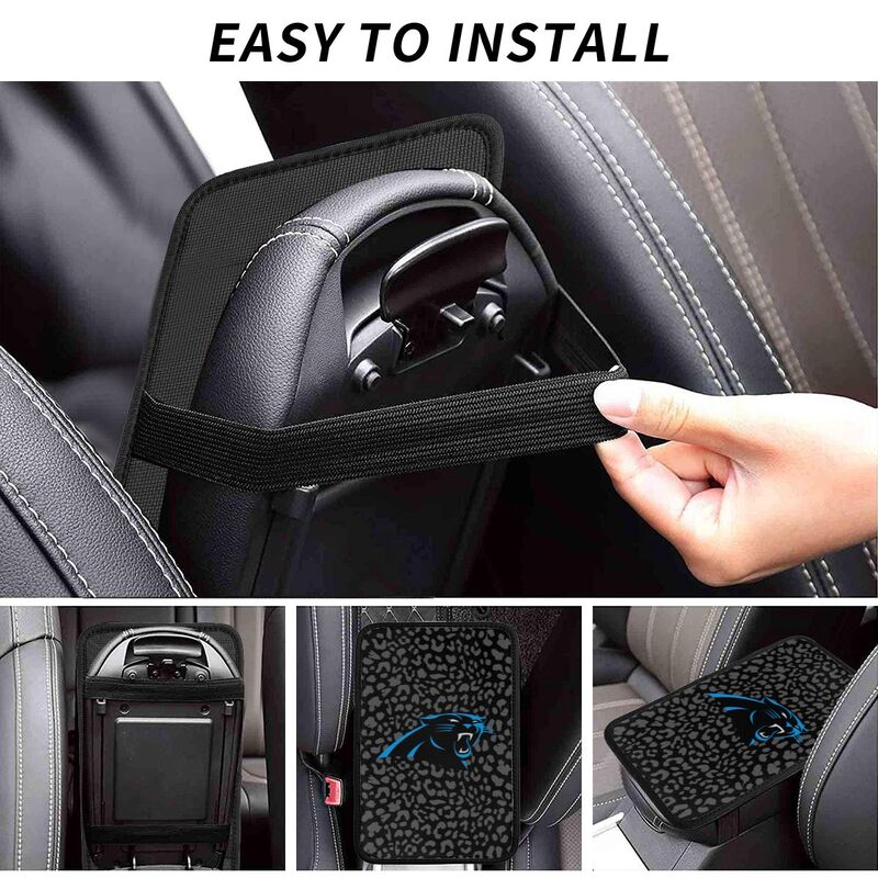 Carolina Panthers print Car handrail box cushion Personalized car armrest cover