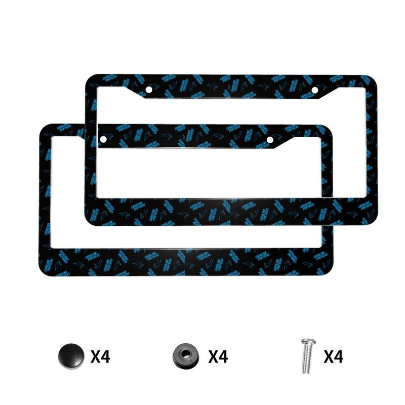 Carolina Panthers Print front rear license plate holder circular hole license plate holder (one pair)