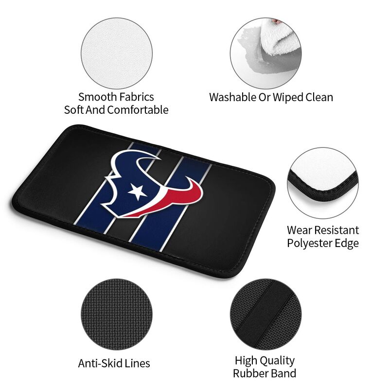 Car armrest box pad Houston Texans1 Printed central armrest box pad anti slip pad