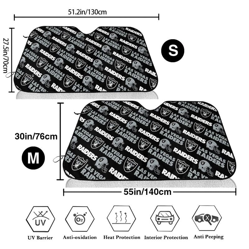 Las Vegas Raiders 3 Printed suitable for front Car windshield sunshades Car windshield sunshades