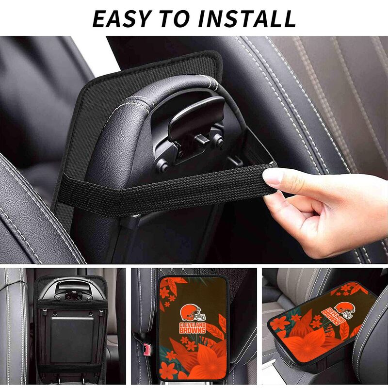Cleveland Browns Car armrest box protective cover car center console armrest pad