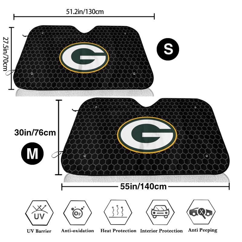Green Bay Packers 2 Printed is suitable front Car windshield sunshades Car windshield sunshades