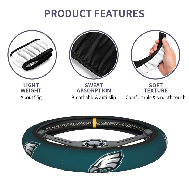 Philadelphia Eagles Printed breathable elastic steering wheel cover