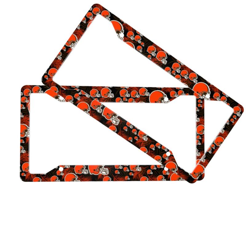 Cleveland Browns Print Car license plate frame four hole license plate holder (one pair)