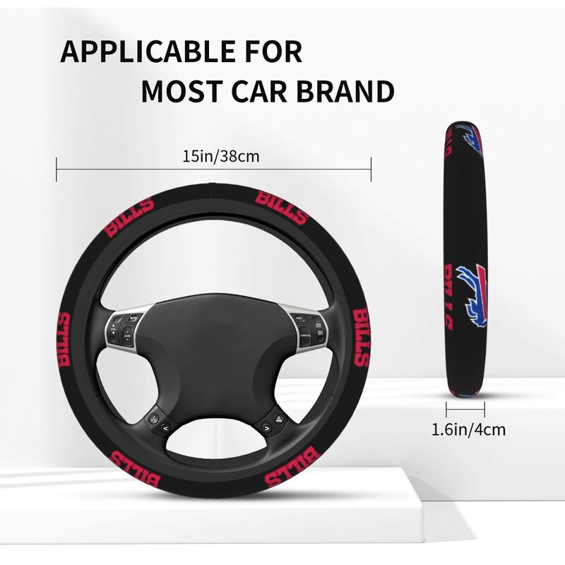 Buffalo Bills 5 Printed breathable anti slip cover elastic steering wheel cover