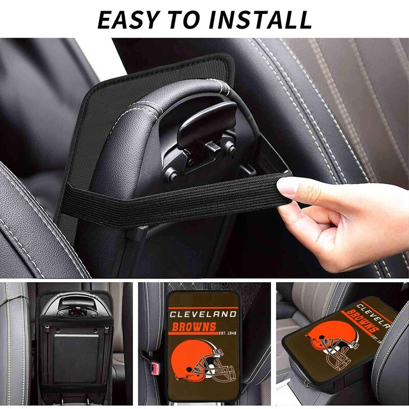 Cleveland Browns Print car armrest box cushion armrest protective cover