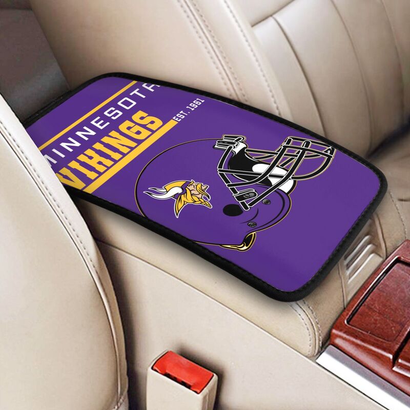 Minnesota Vikings Print car armrest box cushion armrest protective cover
