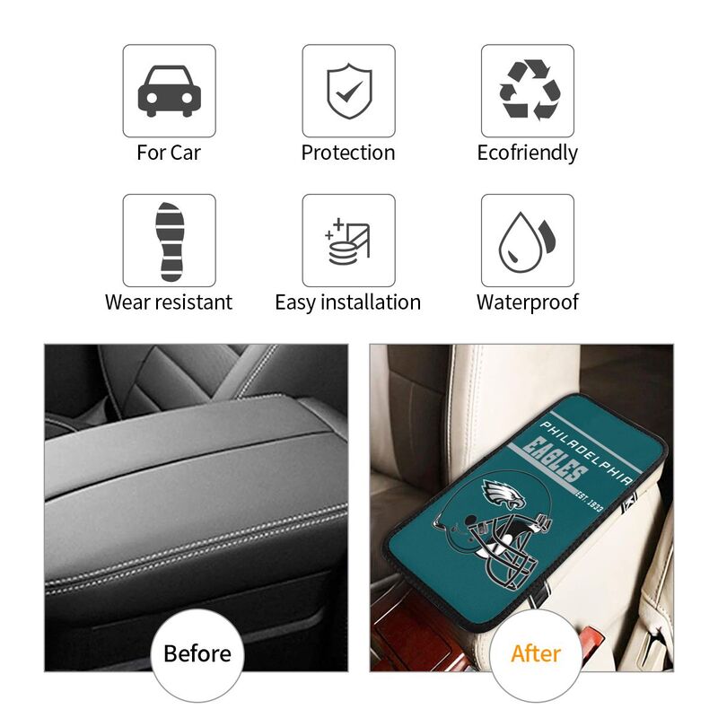 Philadelphia Eagles Print car armrest box cushion armrest protective cover