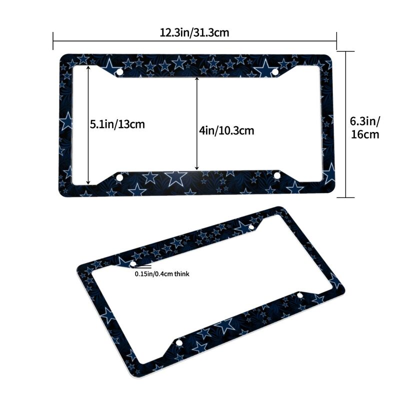 Dallas Cowboys Print Car license plate frame four hole license plate holder (one pair)