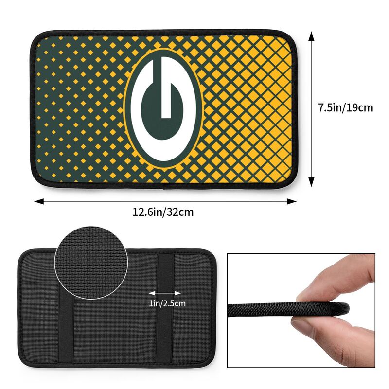 Green Bay Packers Car handrail box cushion Personalized printed car armrest cover