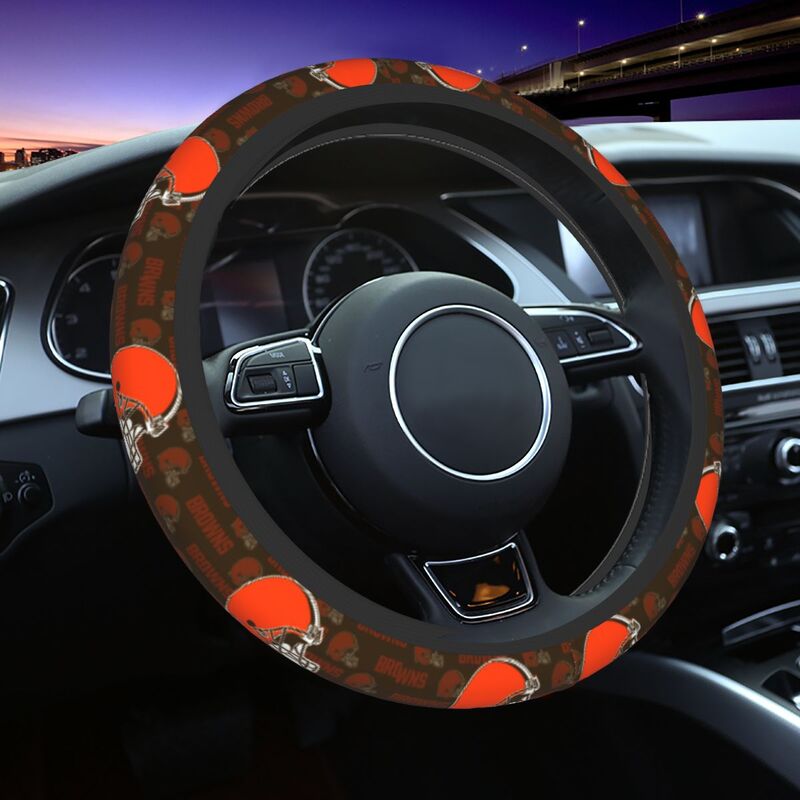 Cleveland Browns Printed elastic steering wheel cover breathable protective cover