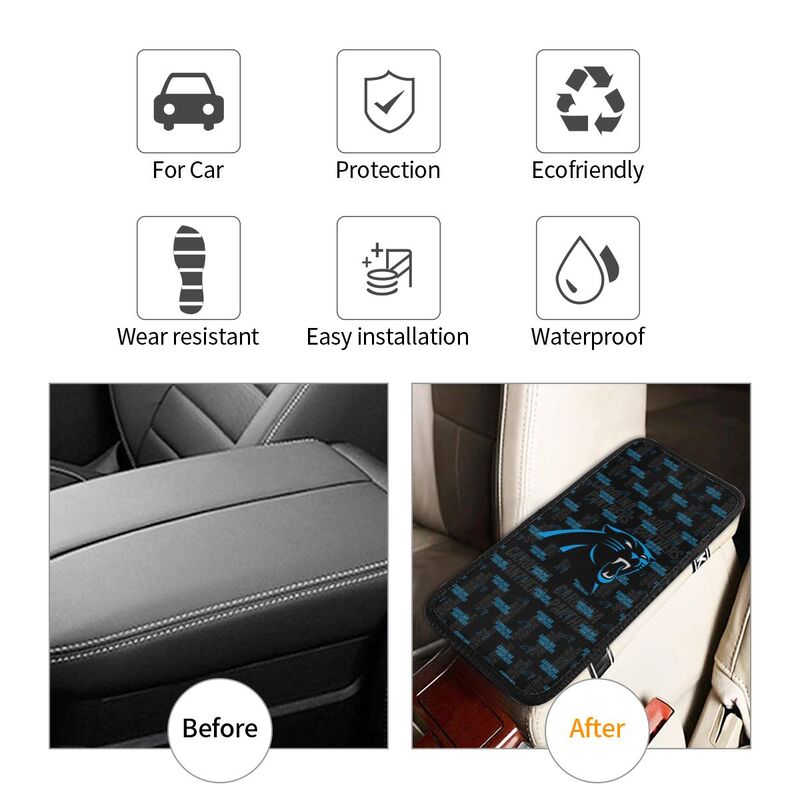 Carolina Panthers printed Car handrail cushion Personalized car armrest cover