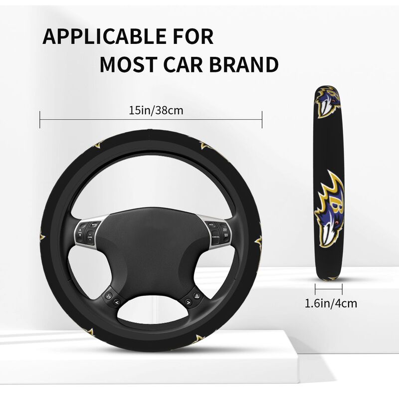 Baltimore Ravens 1 Printed breathable elastic steering wheel cover