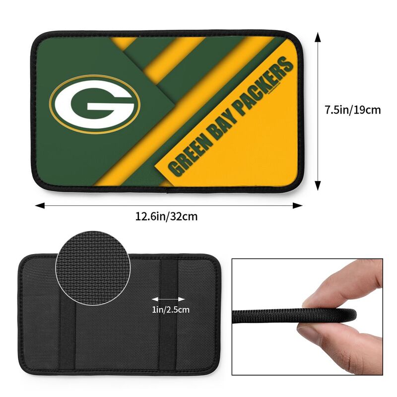Car armrest box pad Green Bay Packers 1 Printed central armrest box pad protective pad