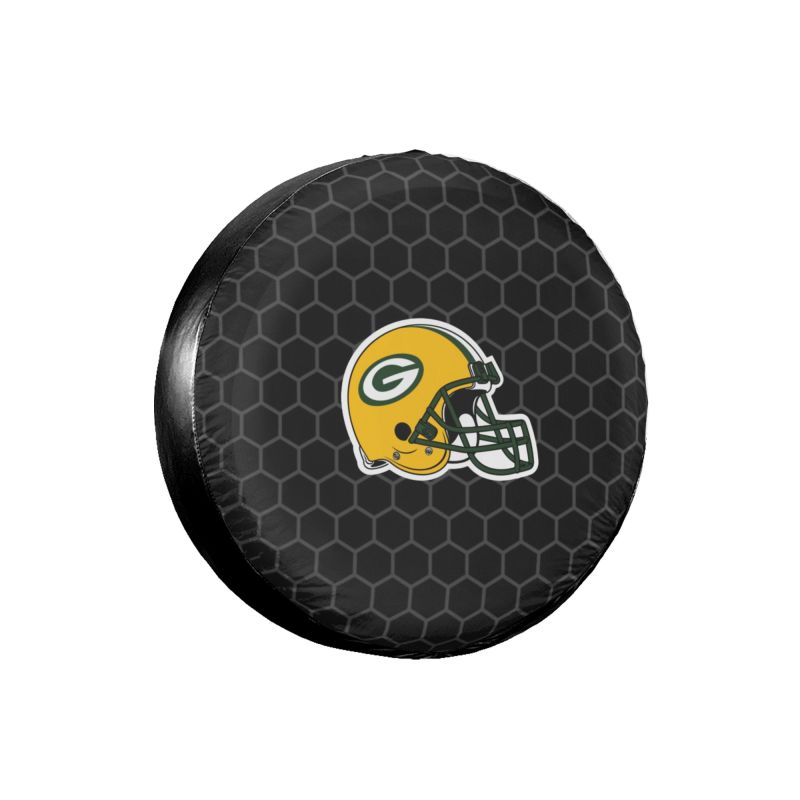Green Bay Packers Grid printed car tire cover dustproof and waterproof tire cover