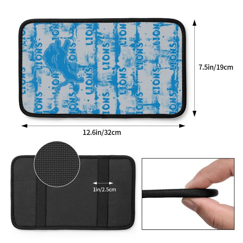 Detroit Lions print Car armrest box protective cover car center console armrest pad