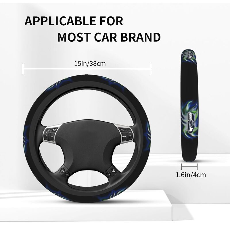 Seattle Seahawks 1 Printed car anti-skid cover elastic steering wheel cover