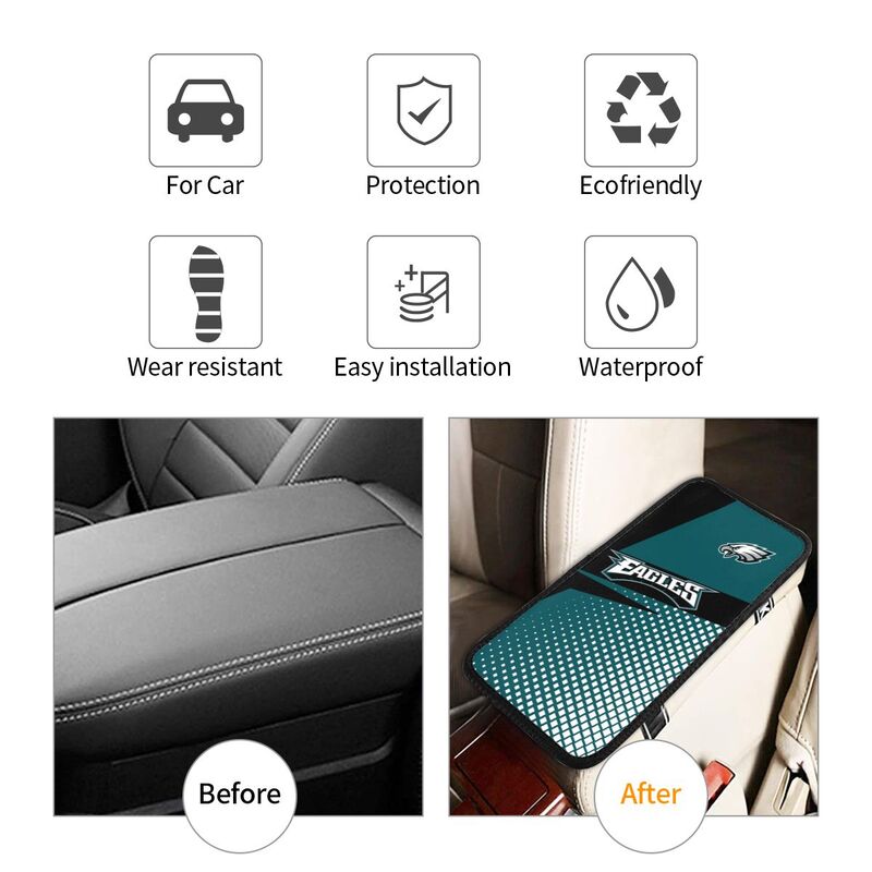 Philadelphia Eagles2 Printed car armrest box pad elbow protection pad