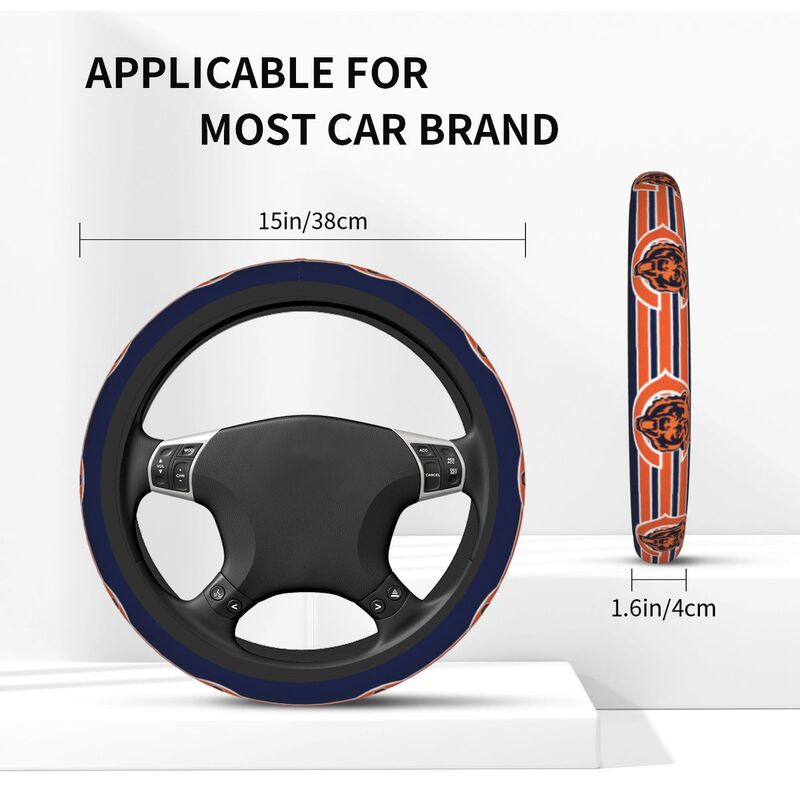 Chicago Bears 2 Printed elastic steering wheel cover anti slip breathable