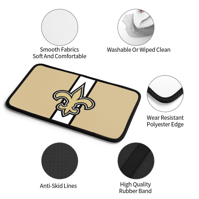 New Orleans Saints4 Printed car center armrest box pad anti slip pad
