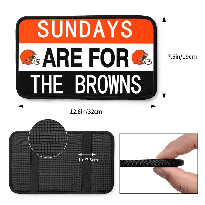 Cleveland Browns Personalized printed car armrest cover Car handrail box cushion