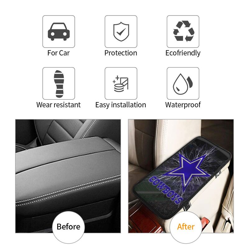 Car armrest box pad Dallas Cowboys Printed central armrest box pad anti slip pad