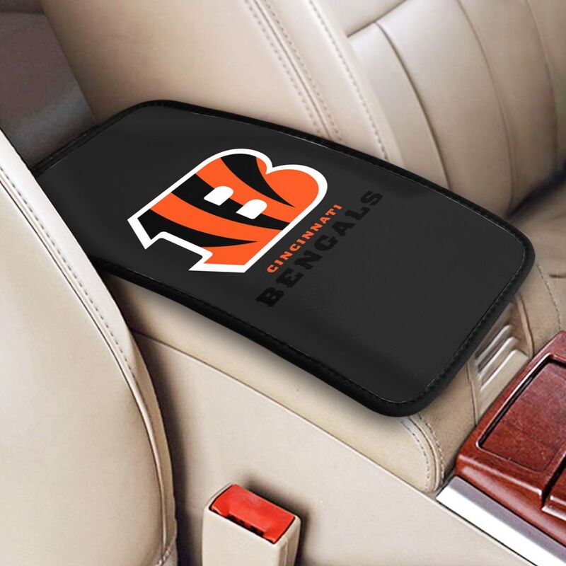 Car armrest box pad Cincinnati Bengals2 Printed central armrest box pad anti slip pad