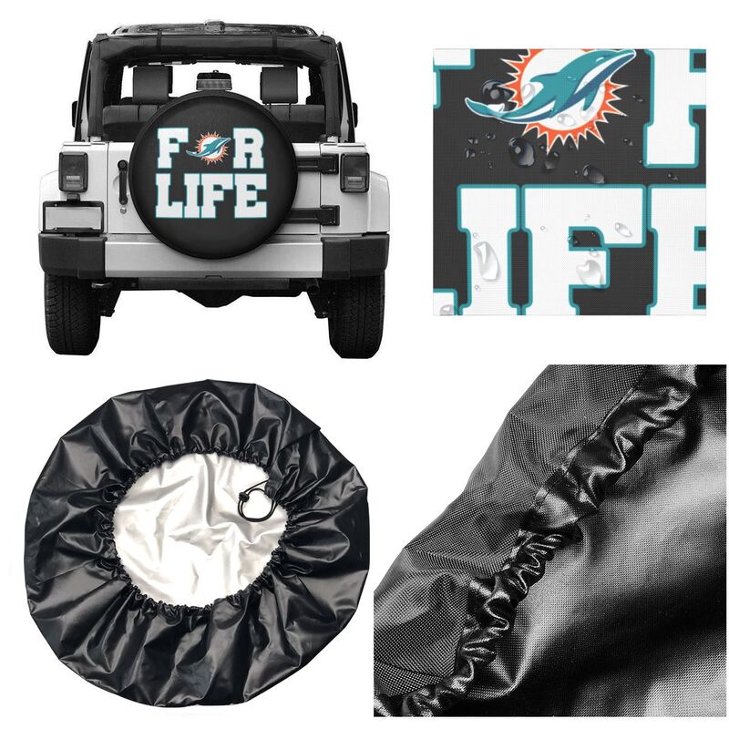 Miami Dolphins Printing tire protection cover car spare tire dust protection cover