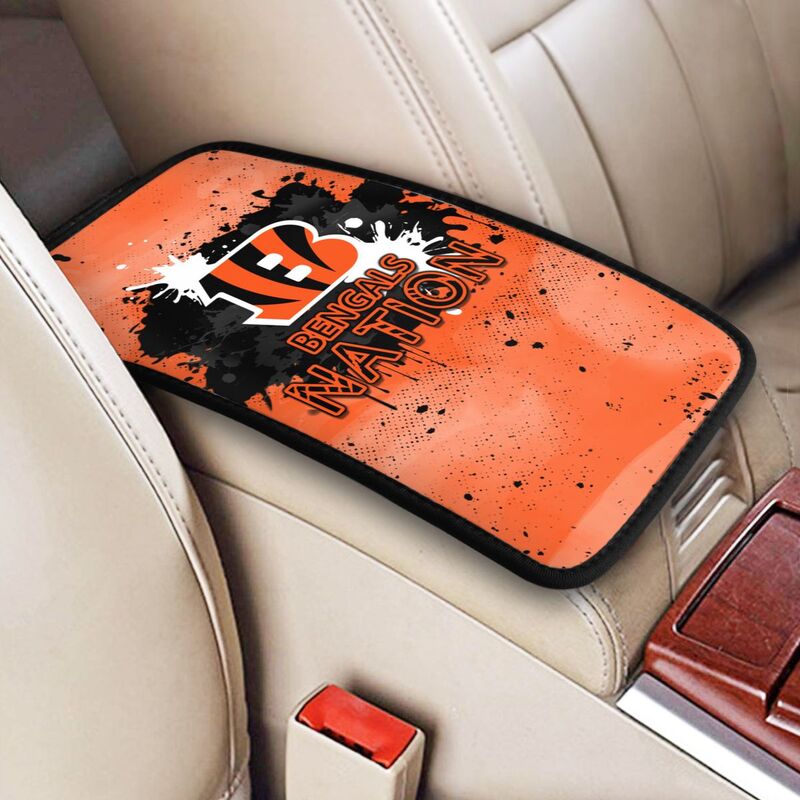 Cincinnati Bengals print car center console armrest pad Car armrest box protective cover