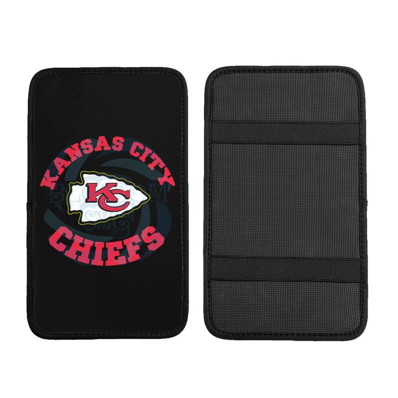 Car armrest box pad Kansas City Chiefs 2 Printed central armrest box pad protective pad