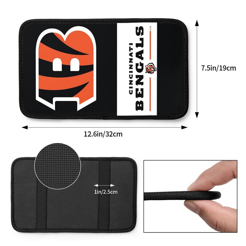 Car armrest box pad Cincinnati Bengals6 Printed central armrest box pad anti slip pad