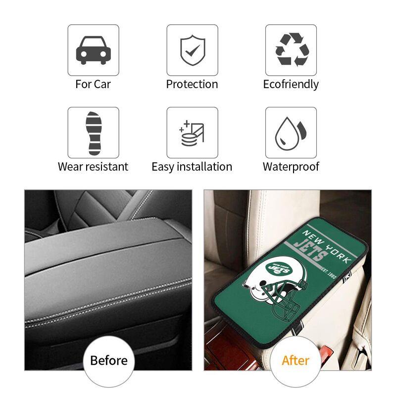 New York Jets Print car armrest box cushion armrest protective cover