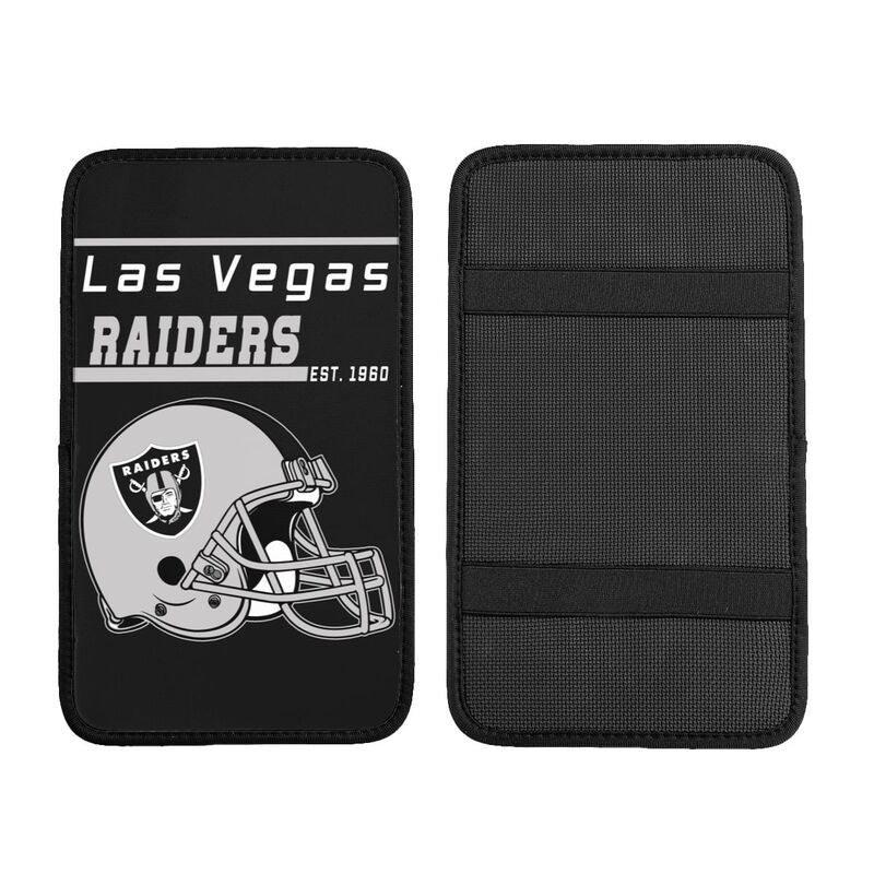 Las Vegas Raiders 3 Print car armrest box cushion armrest protective cover